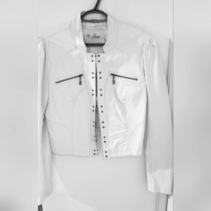 Pleather white jacket